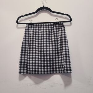 Olivia Rae Monochrome Black and White Checkered Mini Skirt